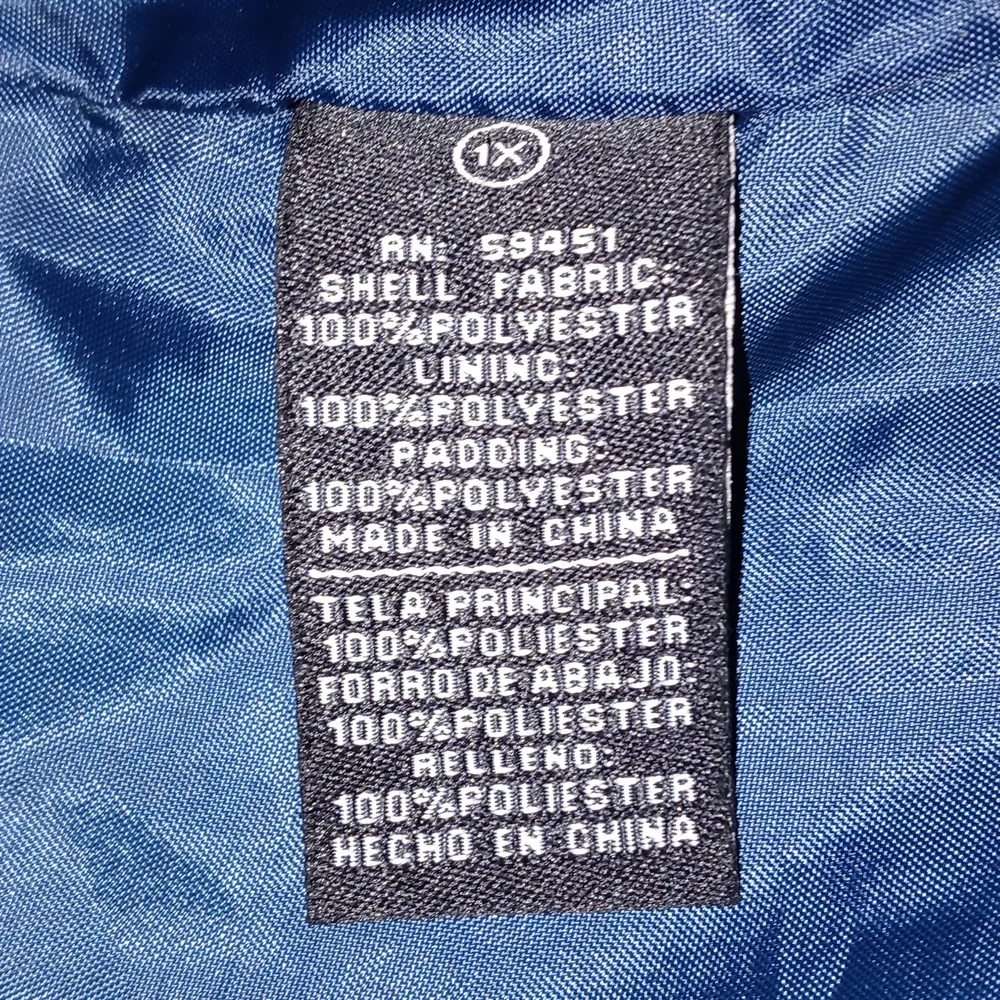 "JANE ASHLEY" Navy blue diamond-stitch zip-up vest w/ pockets Size: 1X - Picture 6 of 7